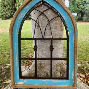 Arch Wood Distress Turquoise Farmhouse Decor Wall Hanging Paduo 28" H